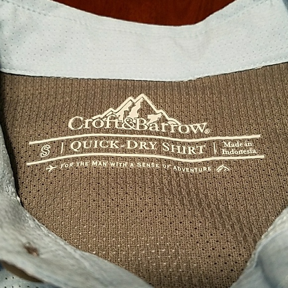 Croft & Barrow sky blue woven short sleeve size S - Picture 3 of 3